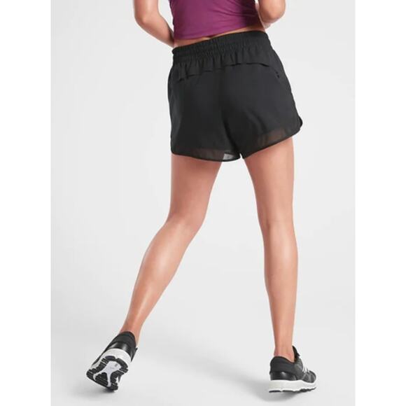 Athleta Small S Black Mesh Racer Run Shorts 4" Inseam Running Workout Liner - Picture 13 of 13